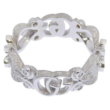 Gucci Flora Motif Diamond Ring 18K White Gold 750 White Gold Diamond #8