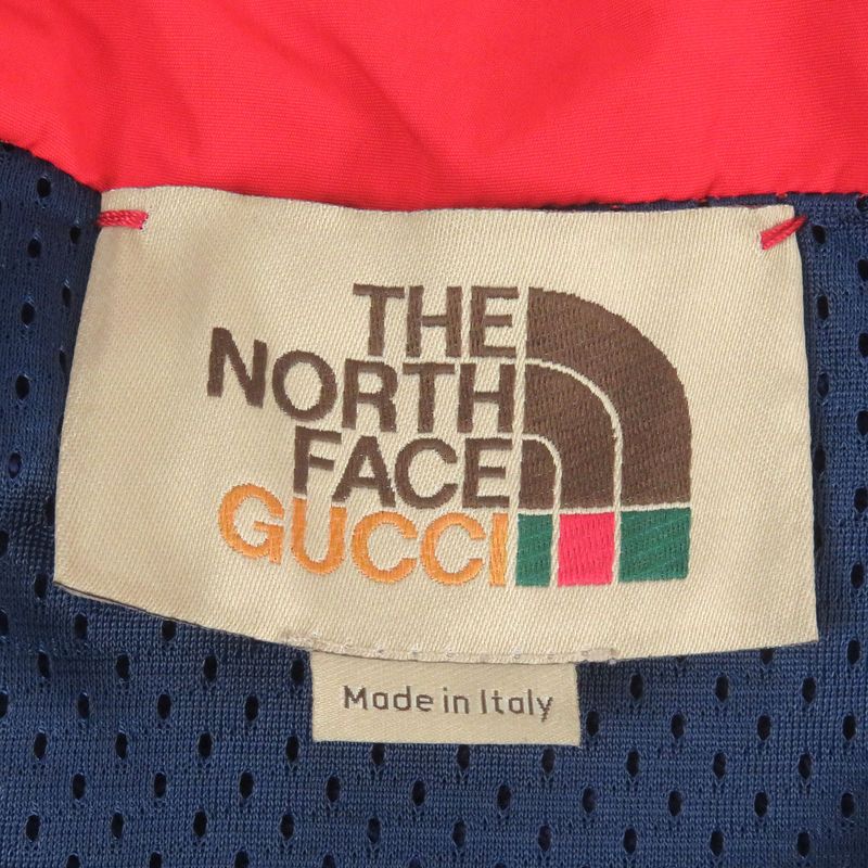Gucci X The North Face 22SS 671462 Logo Print Hoodie Zip Hoodie Red Blue XXL