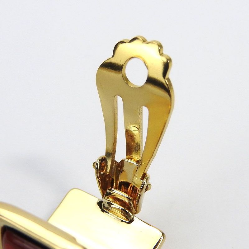 Hermes Earring Emile Cloisonne Red Gold GP Plated Jewelry Accessories Jewelry