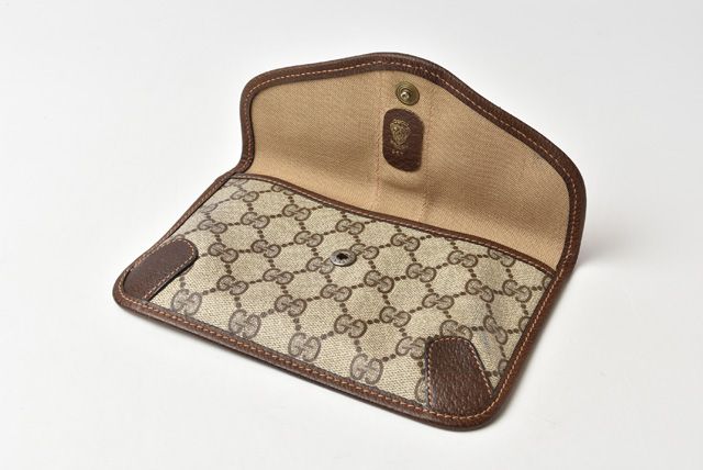 Gucci Clutch Pouch Multi Pouch Vintage GG Brown Beige