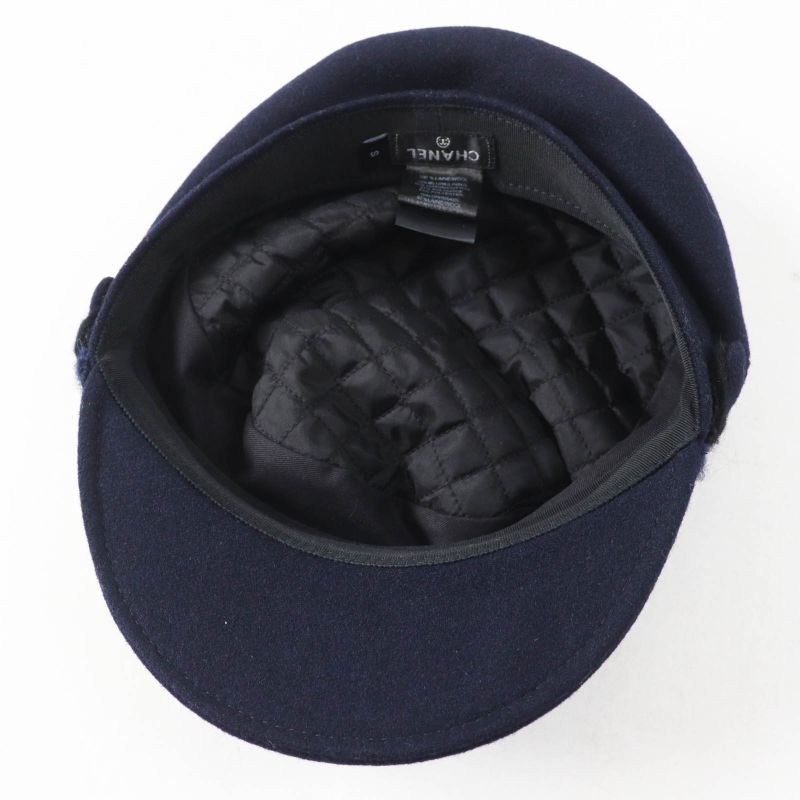 CHANEL 2019 19V With Coco Mark Tweed Use Cassock Dark Navy S Made In Germany