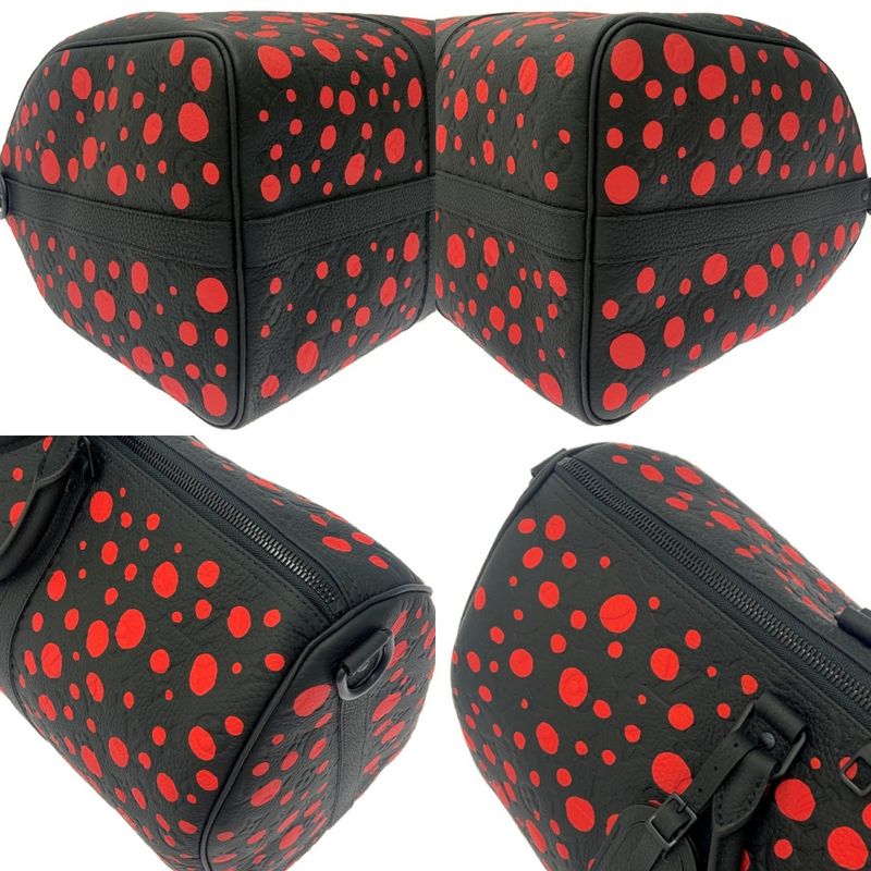 Louis Vuitton M21674 Monogram Keepall Bandoliere 50 X Yayoi Kusama Black 395914