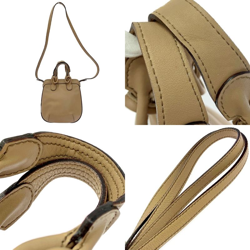 Loewe Leather Fiesta 2way Handbag Beige 386958 Handbag