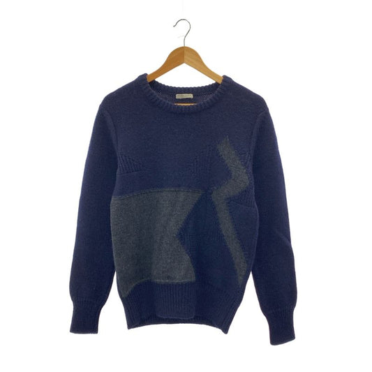 Bottega Veneta | Wool Bicolor Crewneck Knit | 46 | Navy Gray | Men's