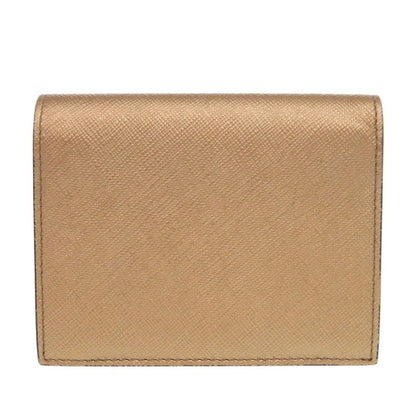 Prada 1mv204 Saffiano Leather Gold Fold Wallet 0933 Prada