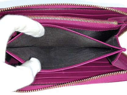 Gucci Round Zipper Long Wallet Guccissima Leather Purple 323397