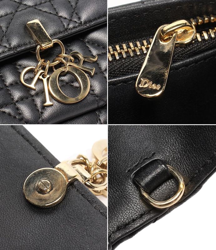 Christian Dior 2way Chain Shoulder Wallet Clutch Crossbody Daily Chain Pouch