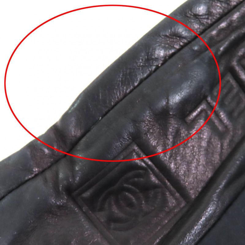 CHANEL Vintage 09P P35275 Coco Mark Hardware Back Logo Lamb Leather Zip Up