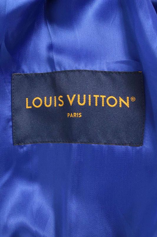 Louis Vuitton 23AW Rm232 CAW Hpl66e Sleeve Leather Cutout Varsity Jacket Stajan