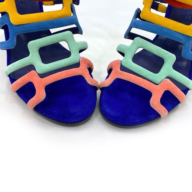 Hermes Sandals Ec21356 Navy Multicolor 141157 z