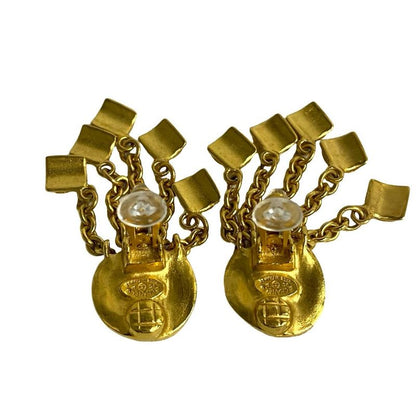 Chanel Vintage 96 P Coco Mark Motif GP Earrings Ear Cuff