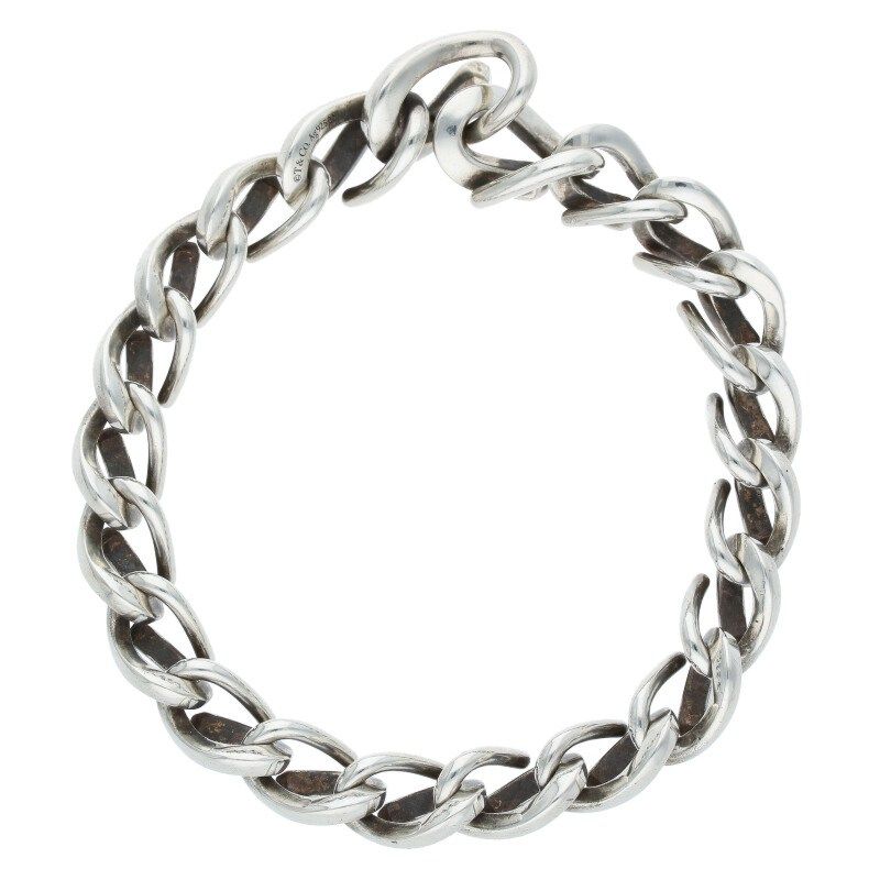 Tiffany & Co Forge Medium Link Silver Bracelet Men's L