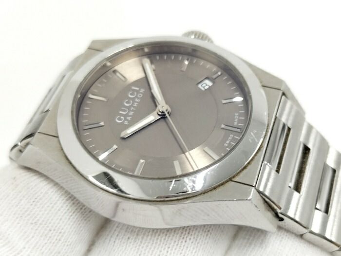 Gucci Watch Boys Size Pantheon Quartz SS Champagne Gold Dial 1154