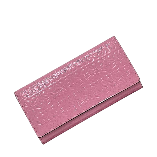 Loewe Folding Long Wallet With Pink Repeat Anagram 107.55f11