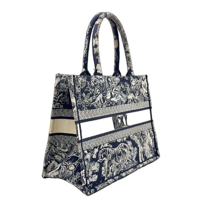 Dior Book Tote Toile de Jouy Reverse Embroidery Canvas Dark Navy — view 2