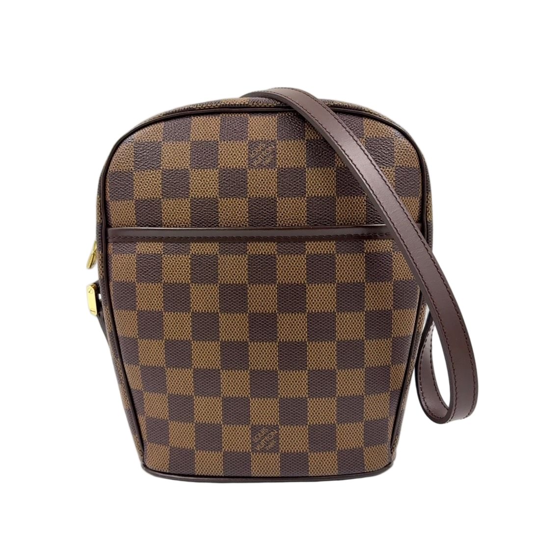 Louis Vuitton Ipanema PM Damier Ebene Leather Brown Shoulder Bag Gold