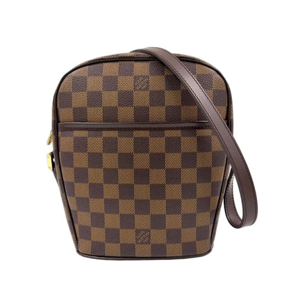 Louis Vuitton Ipanema PM Damier Ebene Leather Brown Shoulder Bag Gold