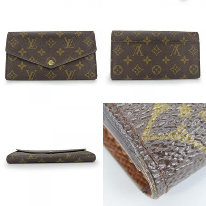 Louis Vuitton Long Wallet Portefeuille Sarah M60531 Monogram Brown Gold
