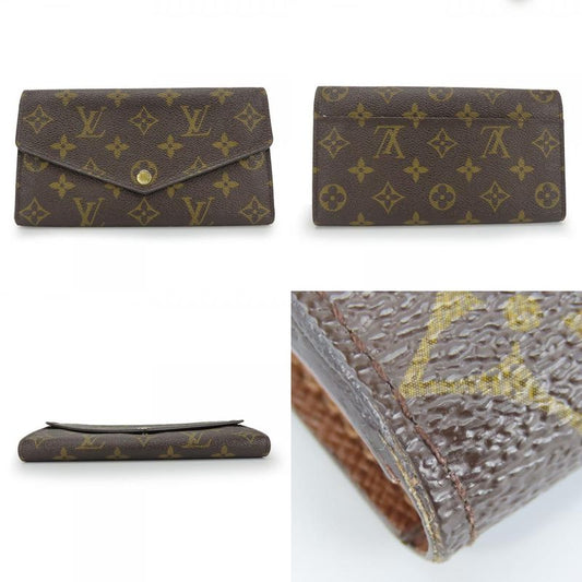 Louis Vuitton Long Wallet Portefeuille Sarah M60531 Monogram Brown Gold