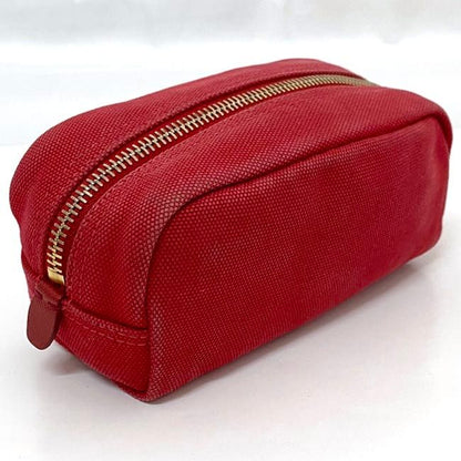 Prada Pouch Red 1n0175 Small Bag Canvas Leather Preowned