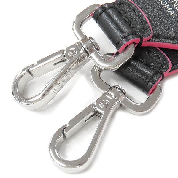 Fendi Shoulder Strap Ff Logo Leather Black Multicolor Silver Hardware Sequins