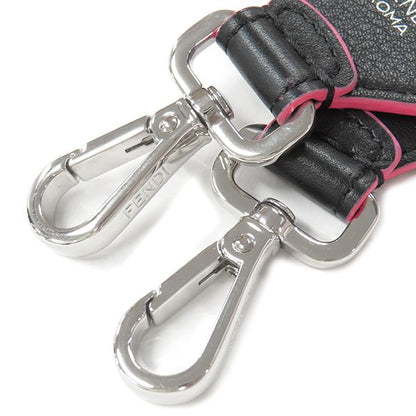 Fendi Shoulder Strap Ff Logo Leather Black Multicolor Silver Hardware Sequins