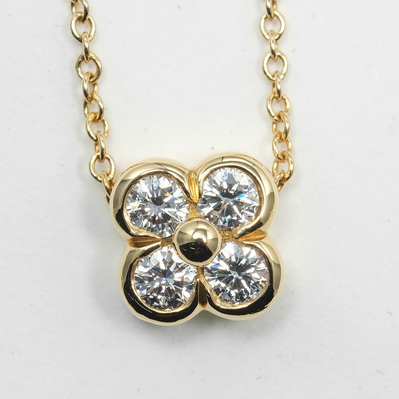 Tiffany & Co Bezel Set 18K Yellow Gold And Diamonds Ladies 2.38g Necklace