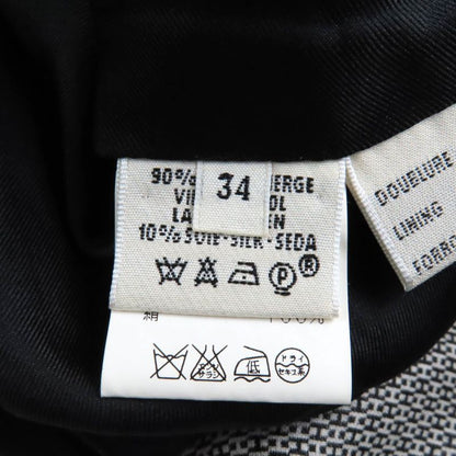Hermes Vintage Wool Silk Blend Margiela Period H Pattern Pants Gray Black 34