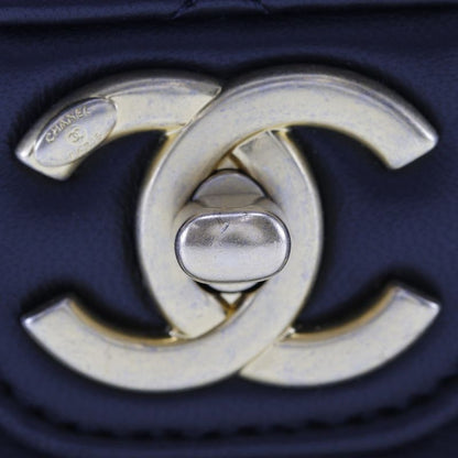 Chanel Matelasse Chain Shoulder Coco Mark Charm Calf Black Women's Shoulder Bag