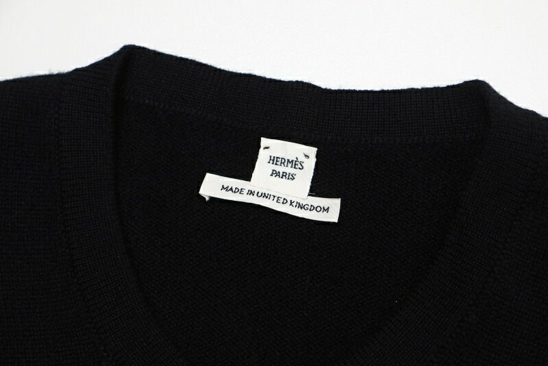 Hermes Dress Size 36 Total Cashmere Knit Dress Long Sleeves V Neck Made In