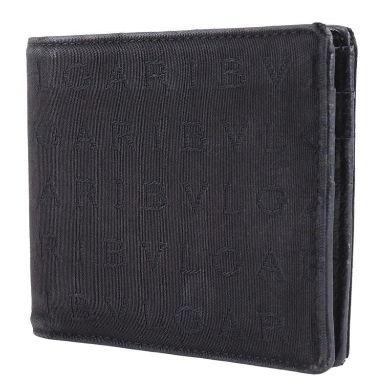 Bvlgari Logomania Wallet Canvas Black Men's Bifold Wallet