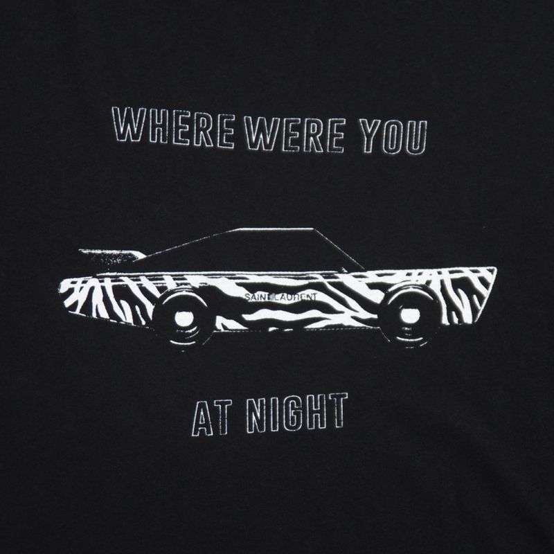 Saint Laurent Paris Short Sleeve T-shirt Size XS Print Cut And Sewn Car Made In