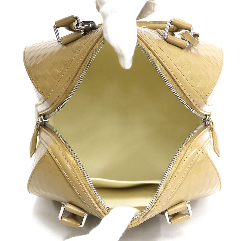 Louis Vuitton Speedy Cube MM Damier Faceted Handbag Leather M48905 Beige Women