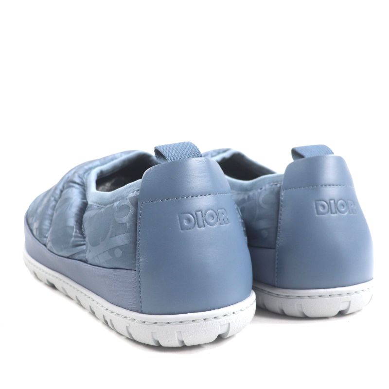 DIOR Homme Nylon Leather Oblique Padet Snow Slipper Slip-on Blue Grey 41 Made