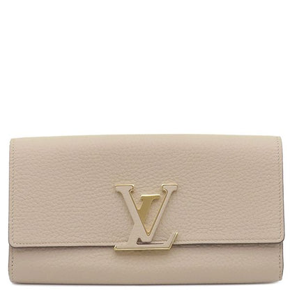 Louis Vuitton Long Wallet Portefeuille Capucines Taurillon Leather Galle Gold