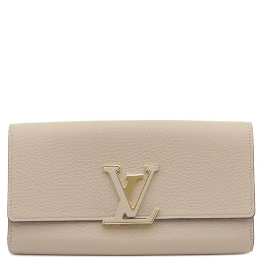 Louis Vuitton Long Wallet Portefeuille Capucines Taurillon Leather Galle Gold