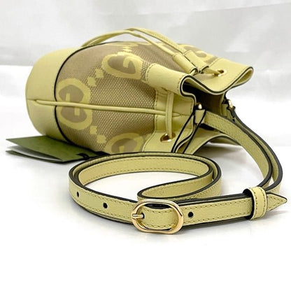 Gucci Shoulder Bag Mini Bucket Bag Yellow Jumbo GG