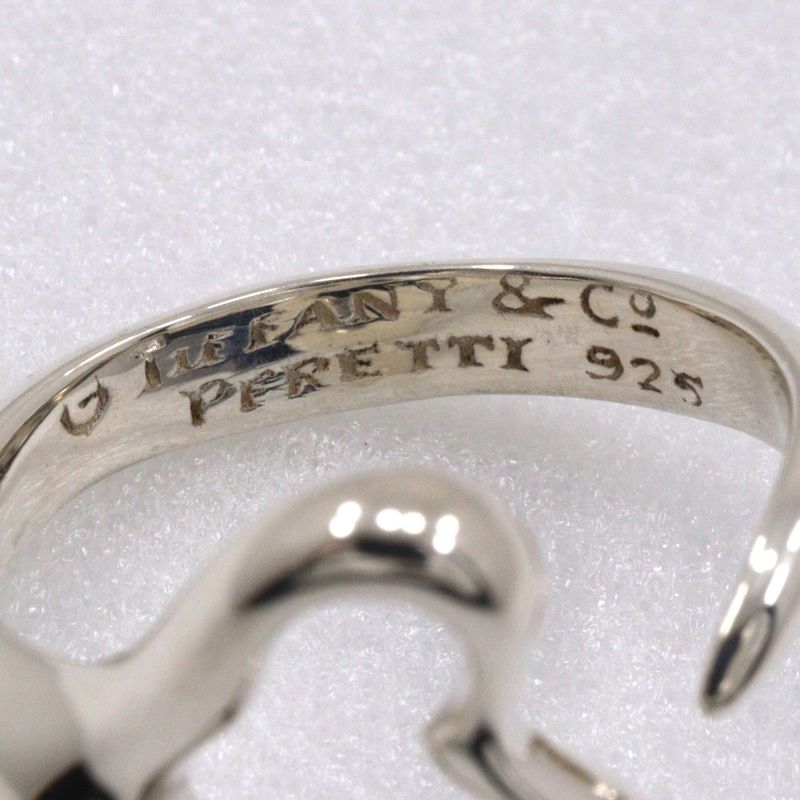 Tiffany & Co Open Heart Elsa Peretti Silver 925 Size 11 Ladies 4.1g Ring
