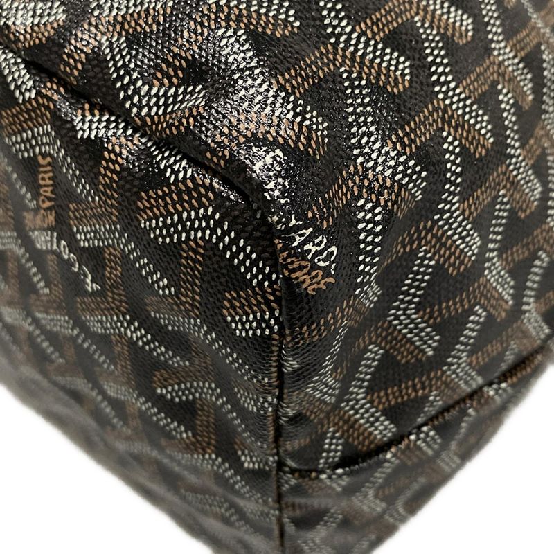 Goyard Tote Bag Saint Louis PM Black×brown Leather