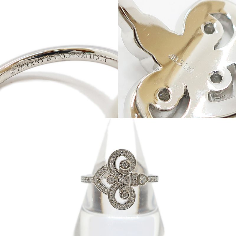 Tiffany & Co Full Driss Ring Pt950 Diamond 0.21ct #10.5 Approx 5.2g