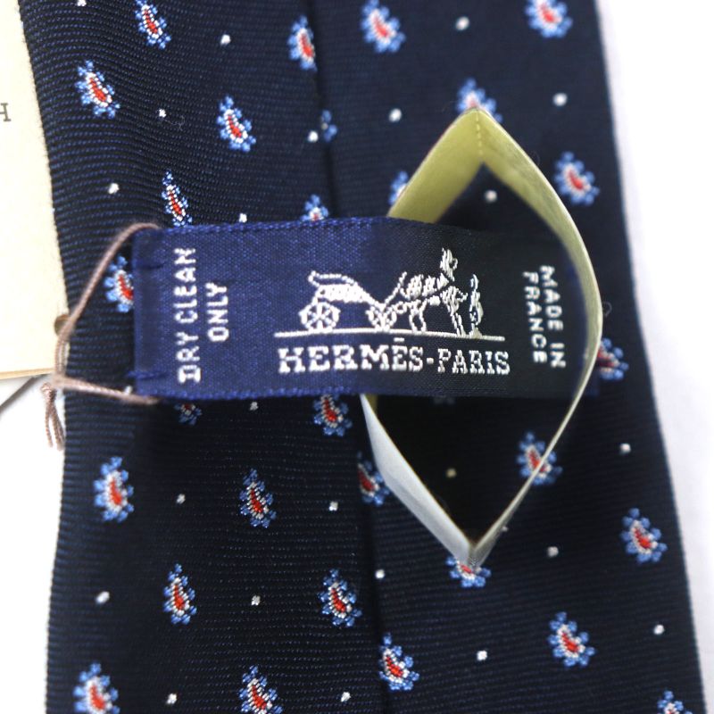  Hermes 2020 349289t 63% Silk Anthracite/ciel/orang Cravat Paisley Dot Tie