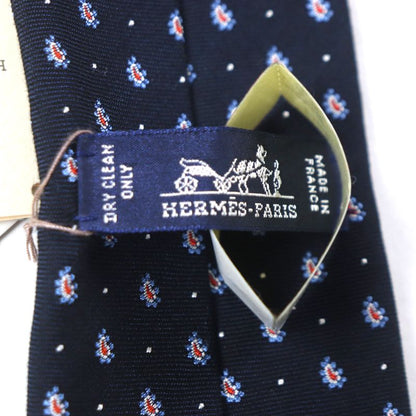  Hermes 2020 349289t 63% Silk Anthracite/ciel/orang Cravat Paisley Dot Tie