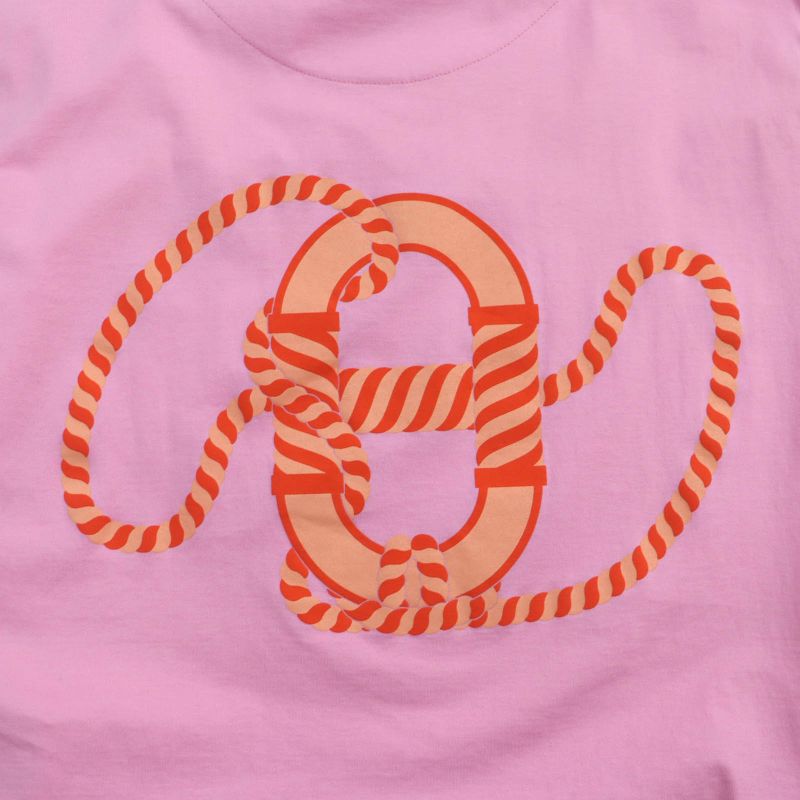 Hermes 23SS 3e4621dl Canoe Chaine D'ancre Print High Neck Short Sleeve T-shirt
