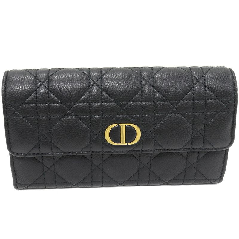 Dior Long Wallet With Coin Purse Diorskaro Orchid Flap Long Wallet Calf Black