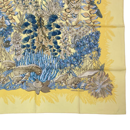 Hermes Scarf Silk Carre 90 None Man Island Plant L'lle Deserte Yellow With Box