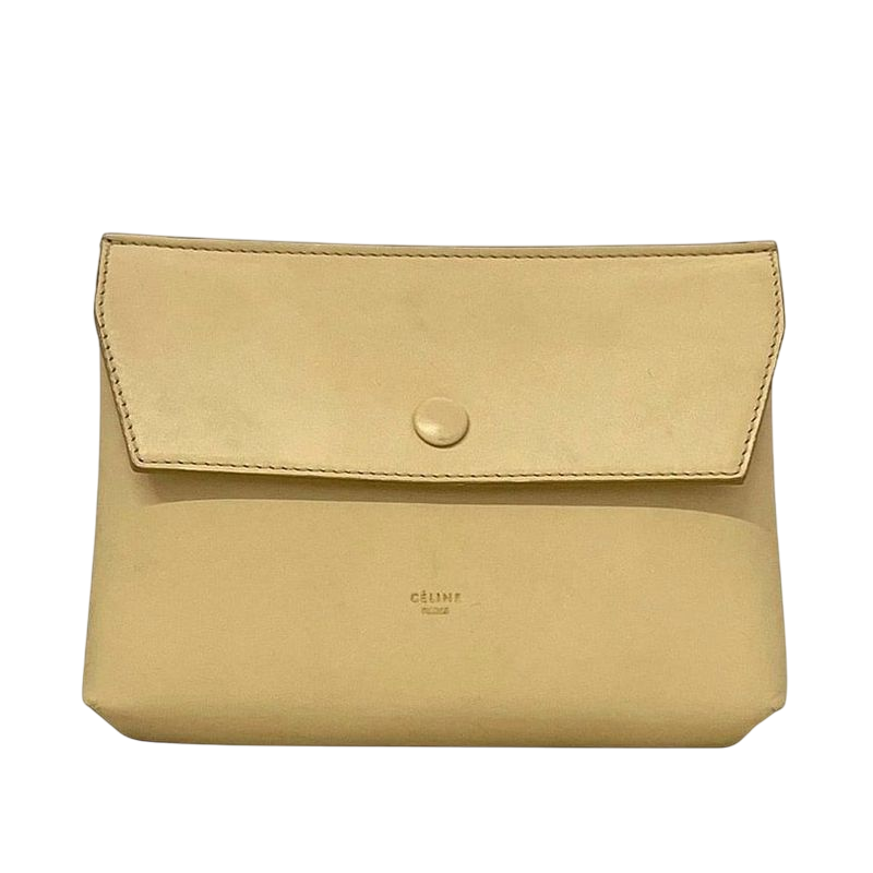 Celine Pouch Beige Excellent Condition Small Bag Leather Preowned Celine Hook