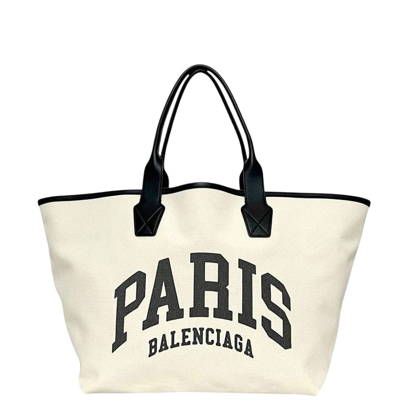 Balenciaga Tote City's Paris Large Tote White Black