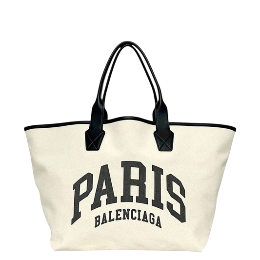 Balenciaga Tote City's Paris Large Tote White Black