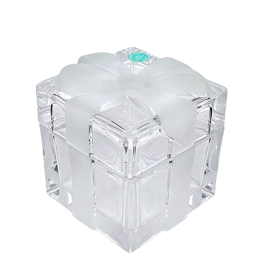 Tiffany & Co Box Clear Bow Never Used Excellent Condition Ribbon Crystal Glass