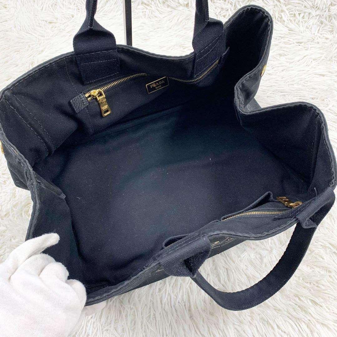 Prada Ibg 642 L-Size Canapa GM Tote Bag Black